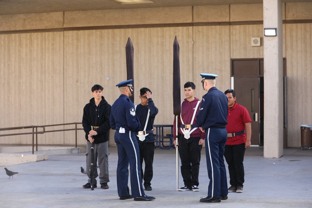 Joint Armed Forces Color Guard Connect With JROTC Students in Las Vegas