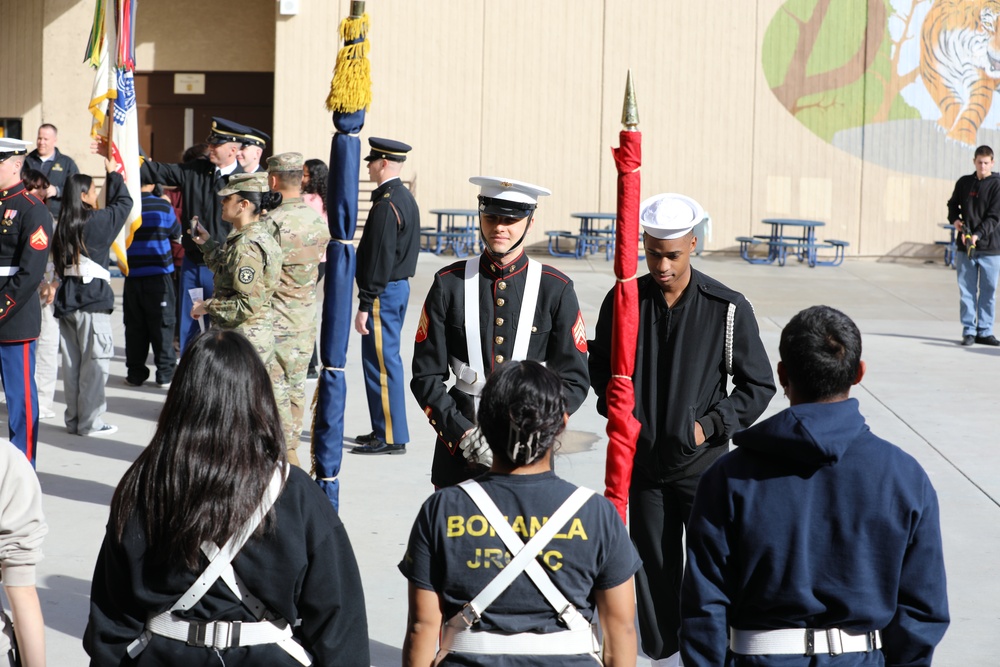 Joint Armed Forces Color Guard Connect With JROTC Students in Las Vegas