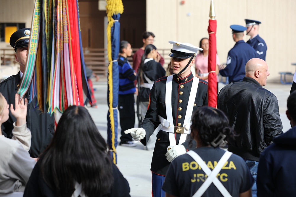 Joint Armed Forces Color Guard Connect With JROTC Students in Las Vegas