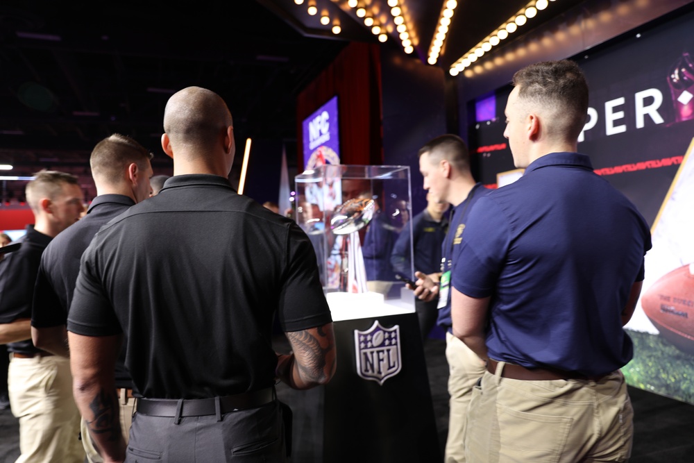 Joint Armed Forces Color Guard Checks Out the NFL Experience