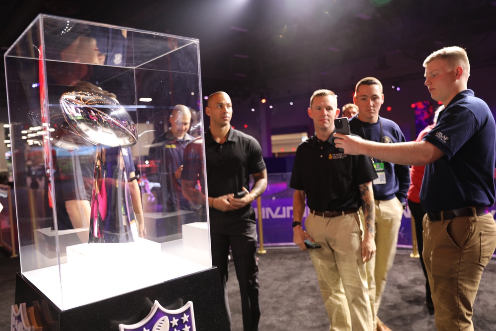 Joint Armed Forces Color Guard Checks Out the NFL Experience