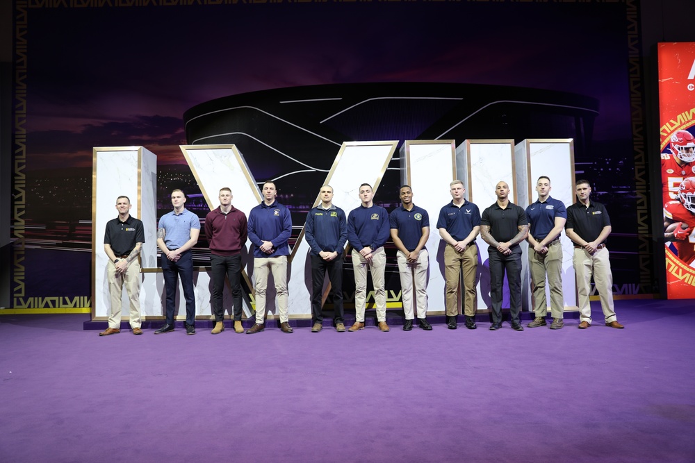 Joint Armed Forces Color Guard Checks Out the NFL Experience