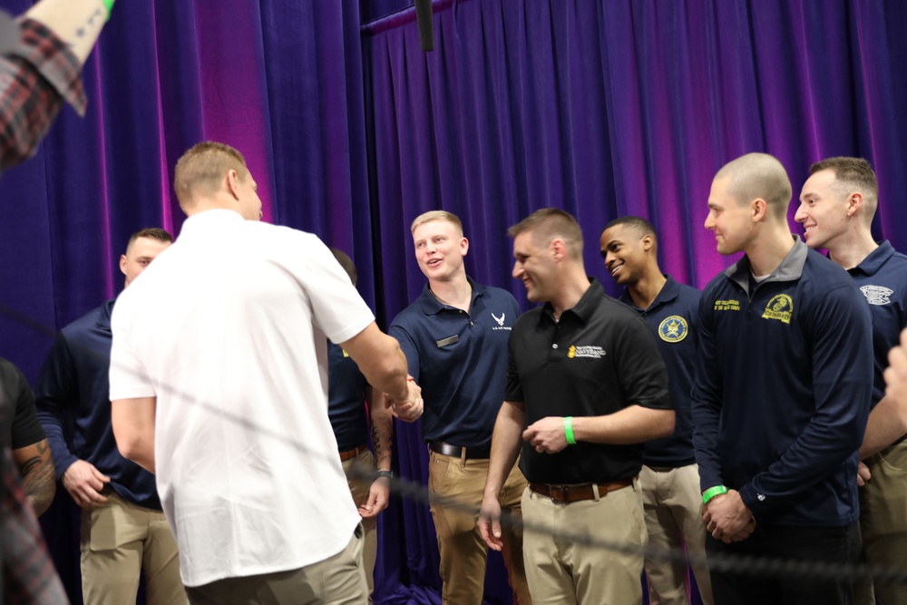 Joint Armed Forces Color Guard Checks Out the NFL Experience