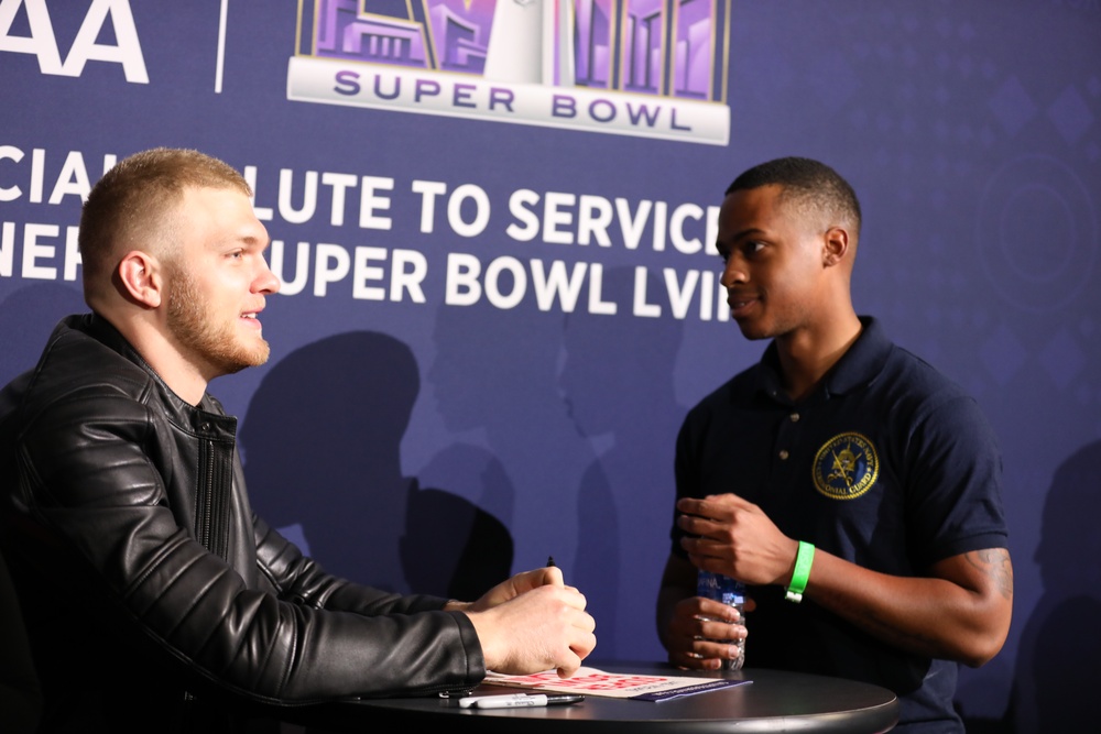 Joint Armed Forces Color Guard Checks Out the NFL Experience