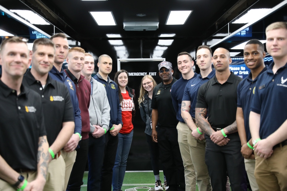 Joint Armed Forces Color Guard Checks Out the NFL Experience