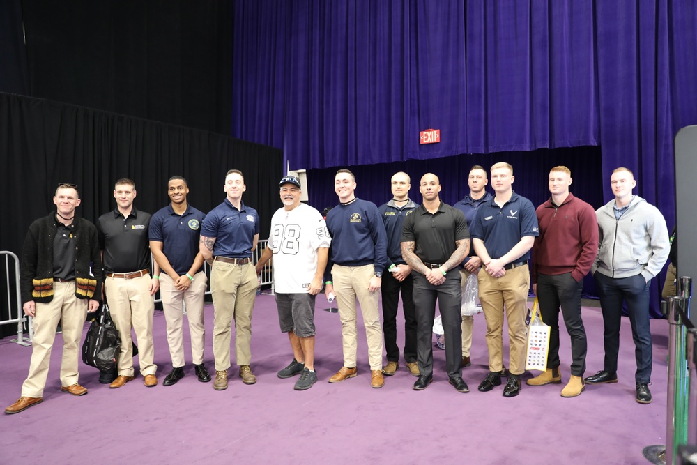 Joint Armed Forces Color Guard Checks Out the NFL Experience