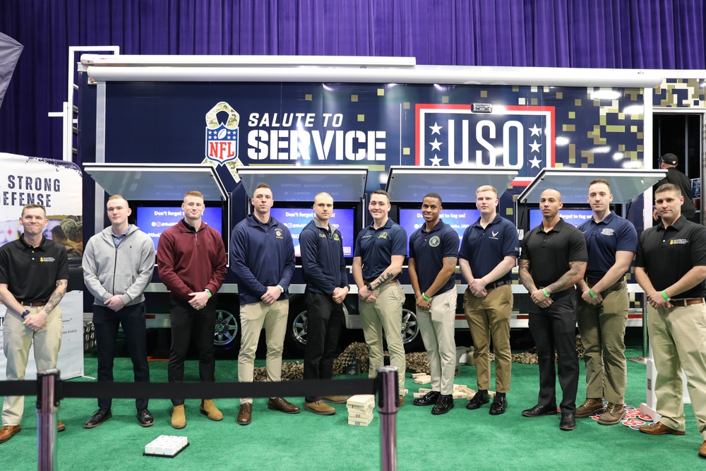 Joint Armed Forces Color Guard Checks Out the NFL Experience