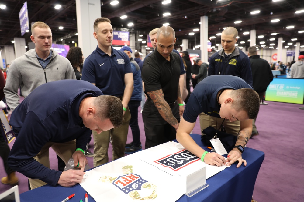 Joint Armed Forces Color Guard Checks Out the NFL Experience