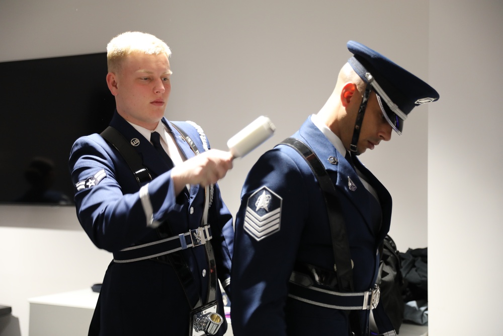 Joint Armed Forces Color Guard Presents the Colors Before Super Bowl LVIII