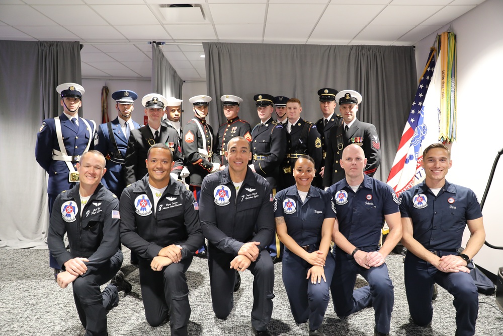 Joint Armed Forces Color Guard Presents the Colors Before Super Bowl LVIII