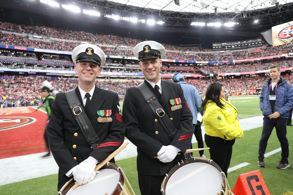 Joint Armed Forces Color Guard Presents the Colors Before Super Bowl LVIII