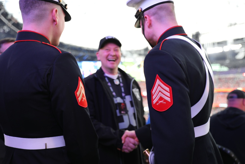 Joint Armed Forces Color Guard Presents the Colors Before Super Bowl LVIII