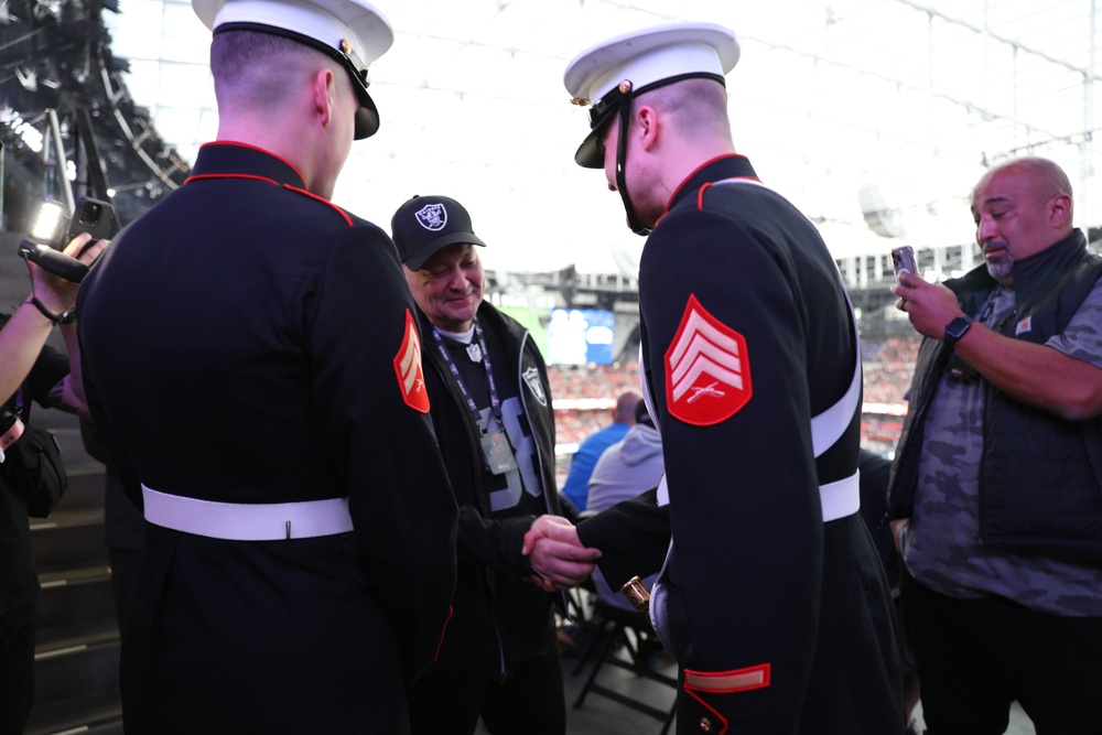 Joint Armed Forces Color Guard Presents the Colors Before Super Bowl LVIII