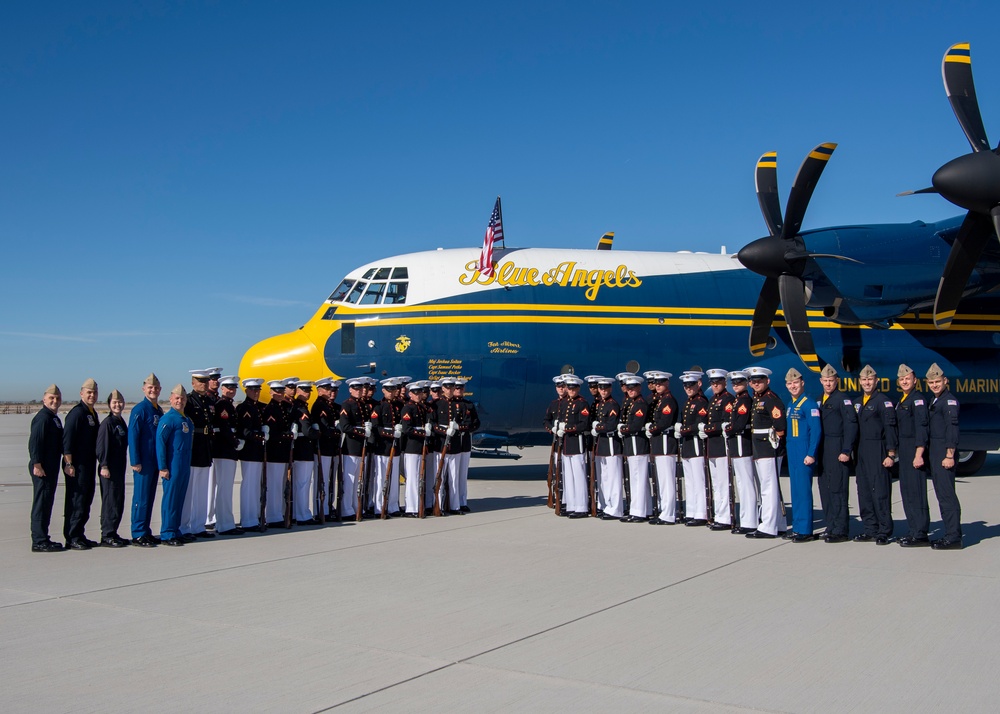 Fat Albert Flies Over Silent Drill Platoon