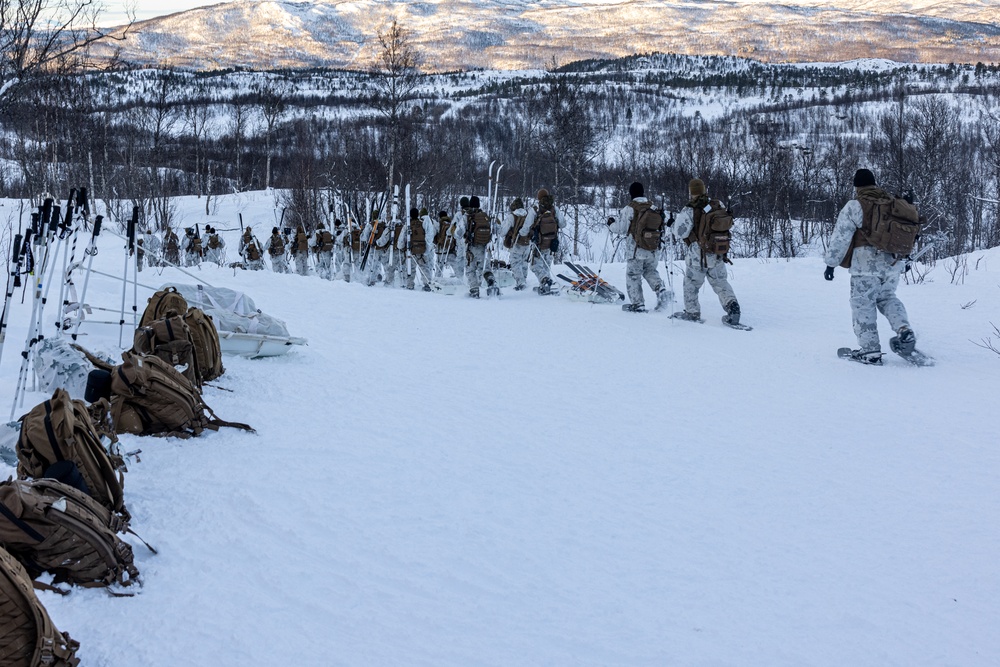 1st Battalion, 2nd Marine Regiment in Cold Weather Training during Nordic Response 24 in Norway