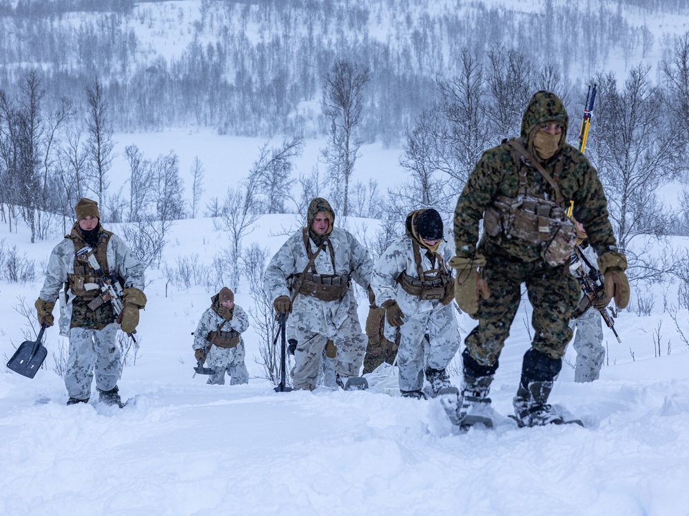 1st Battalion, 2nd Marine Regiment in Cold Weather Training during Nordic Response 24 in Norway