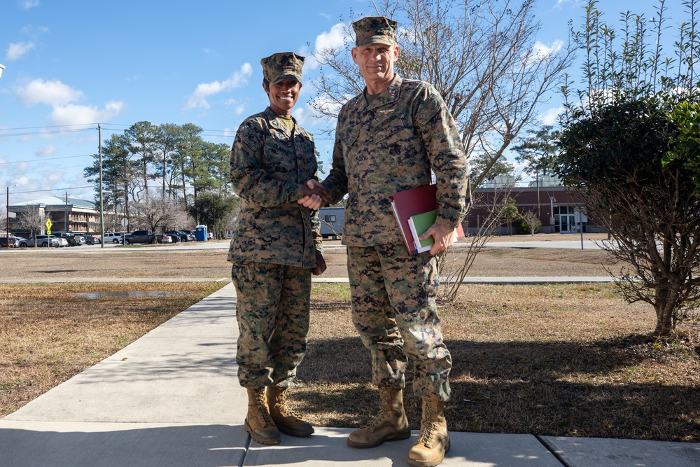 Training and Education Command commanding general visits Marine Corps Combat Service Support Schools