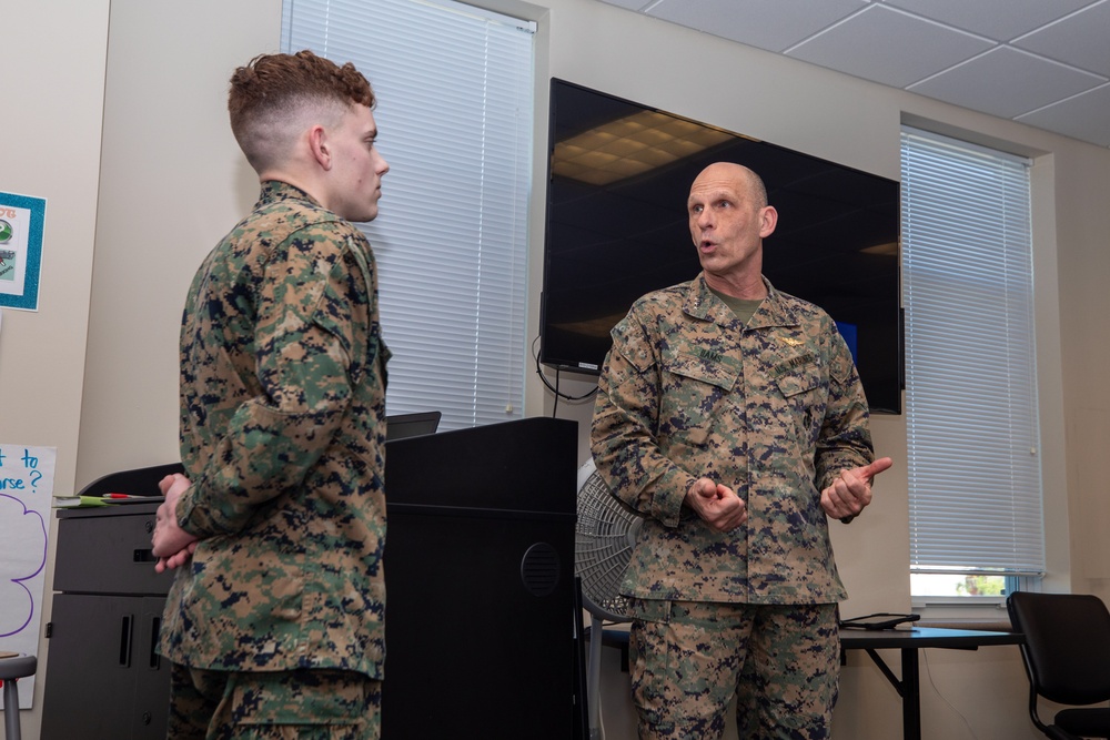 Training and Education Command commanding general visits Marine Corps Combat Service Support Schools