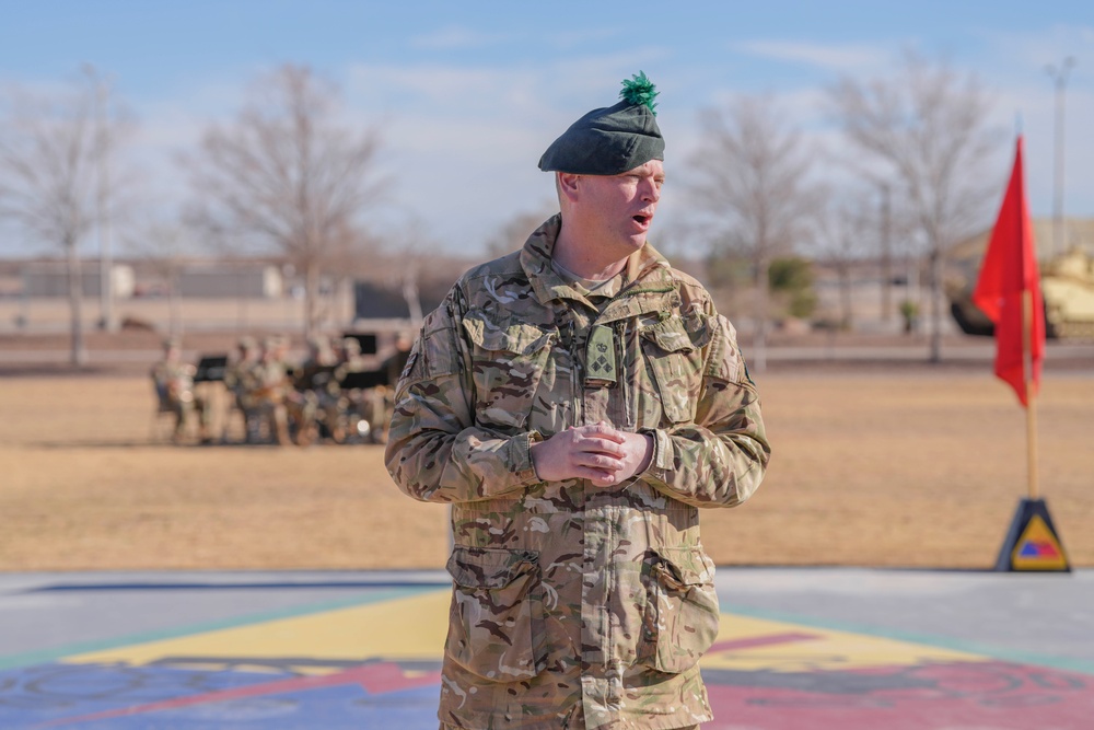 1st Armored Division hosted their welcome and retreat ceremony