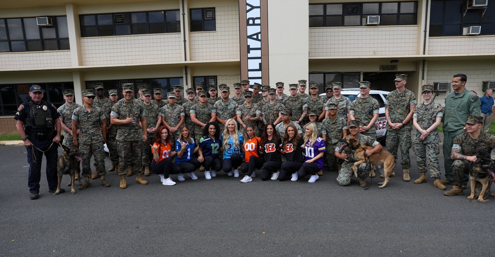 NFL Cheerleaders Touchdown in MCBH: Marines and Family Excited for NFL Pro Blitz Tour 2024