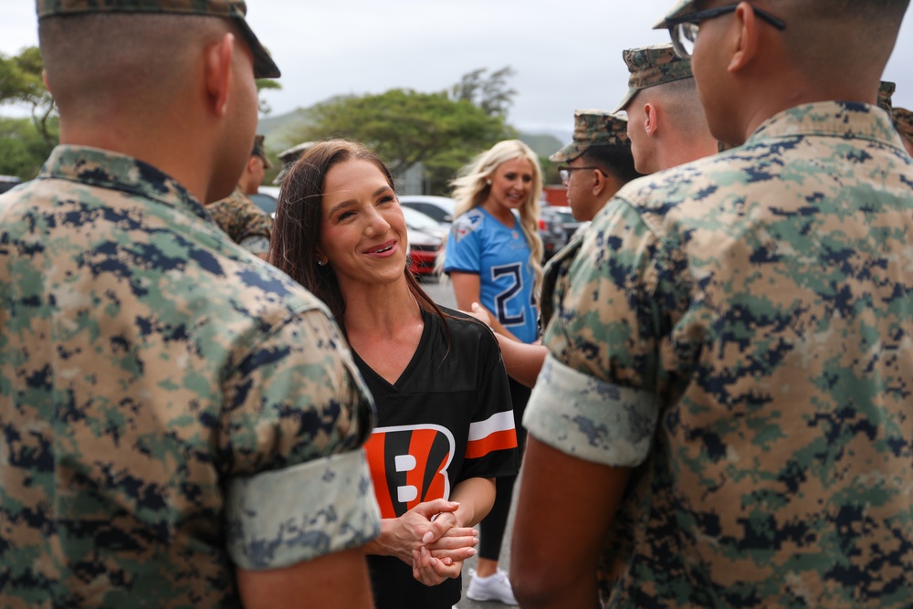 NFL Cheerleaders Touchdown in MCBH: Marines and Family Excited for NFL Pro Blitz Tour 2024