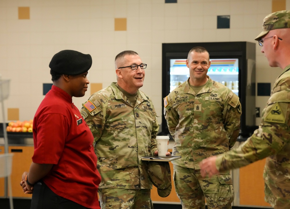 Army G-9 senior enlisted advisor, Sgt. Maj. Michael J. Perry visits Fort Bliss