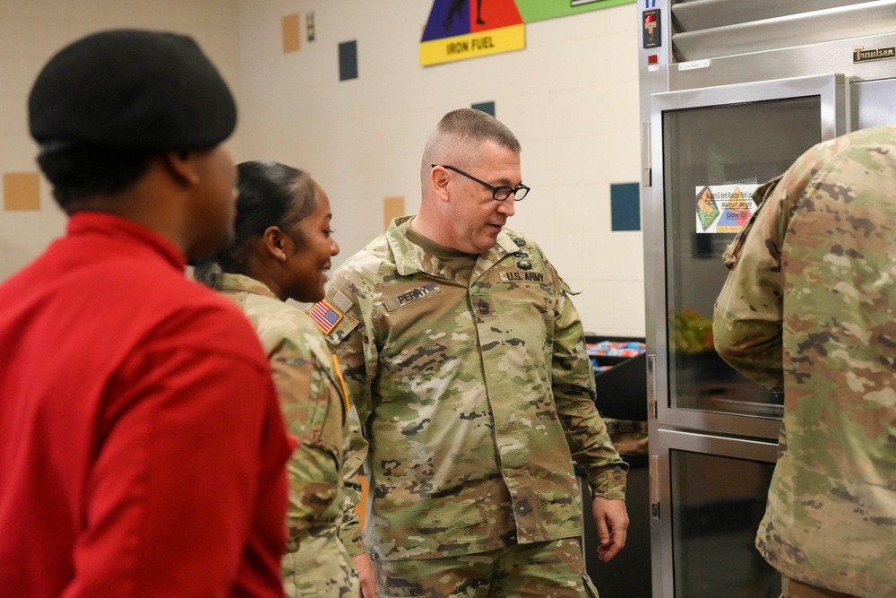 Army G-9 senior enlisted advisor, Sgt. Maj. Michael J. Perry visits Fort Bliss