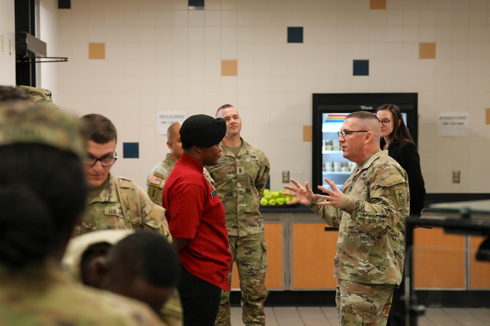 Army G-9 senior enlisted advisor, Sgt. Maj. Michael J. Perry visits Fort Bliss