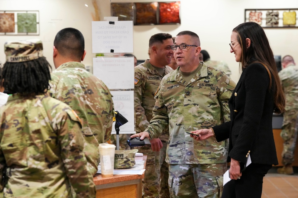 Army G-9 senior enlisted advisor, Sgt. Maj. Michael J. Perry visits Fort Bliss