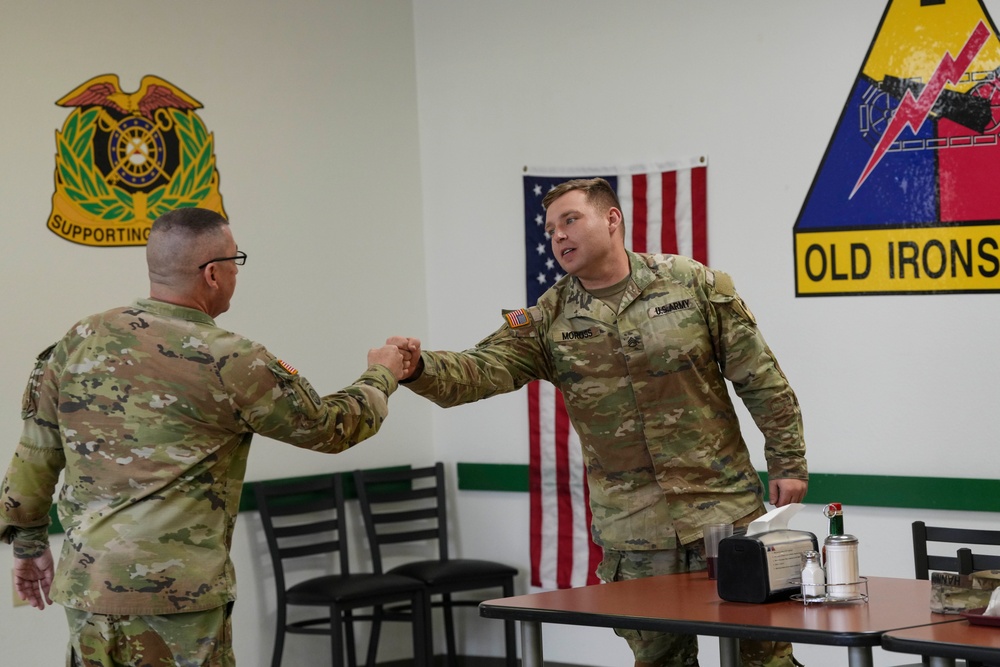 Army G-9 senior enlisted advisor, Sgt. Maj. Michael J. Perry visits Fort Bliss