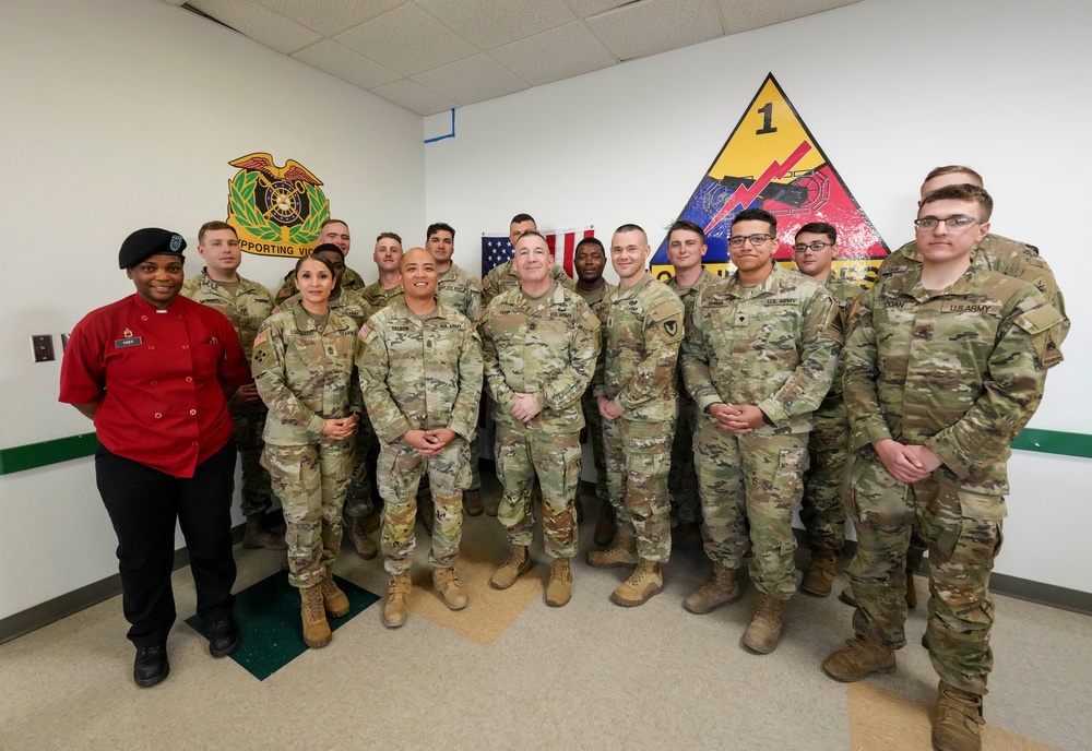 Army G-9 senior enlisted advisor, Sgt. Maj. Michael J. Perry visits Fort Bliss