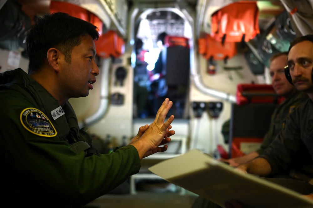 U.S. and Japan Maritime Self-Defense Force conduct Cope North 24 training aboard a US-2 Flying Boat aircraft