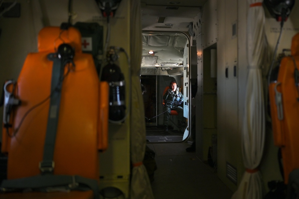 U.S. and Japan Maritime Self-Defense Force conduct Cope North 24 training aboard a US-2 Flying Boat aircraft