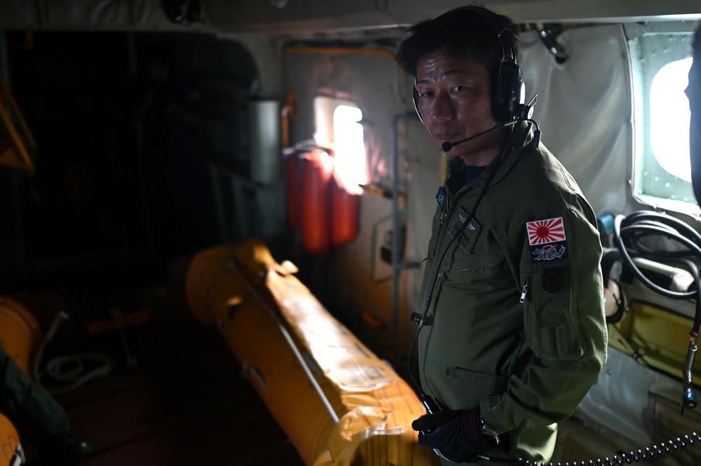 U.S. and Japan Maritime Self-Defense Force conduct Cope North 24 training aboard a US-2 Flying Boat aircraft