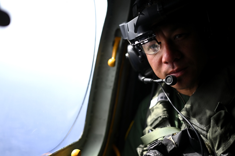 U.S. and Japan Maritime Self-Defense Force conduct Cope North 24 training aboard a US-2 Flying Boat aircraft