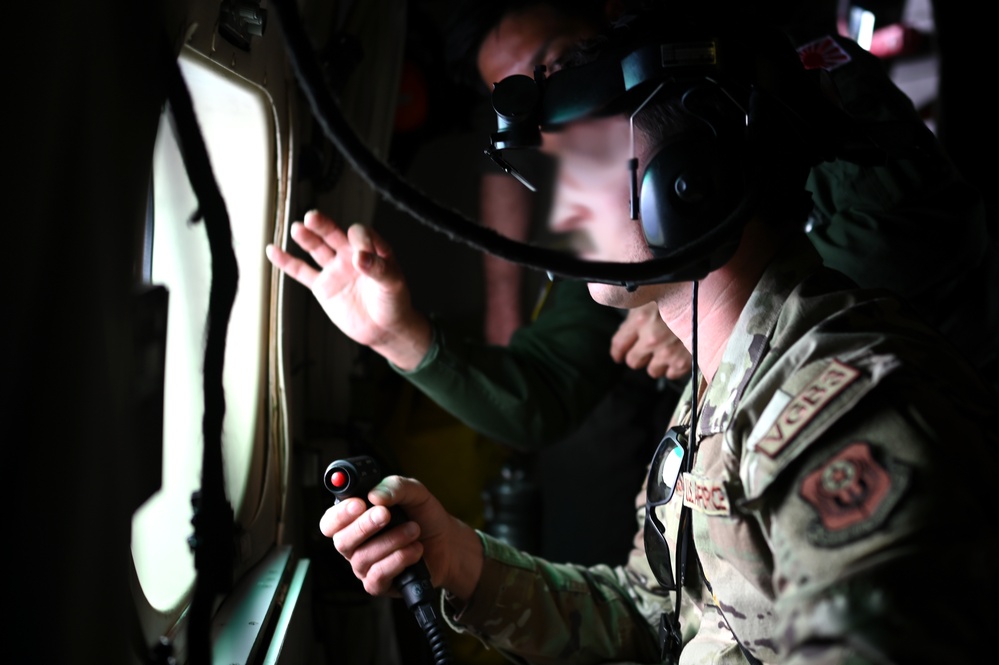 U.S. and Japan Maritime Self-Defense Force conduct Cope North 24 training aboard a US-2 Flying Boat aircraft