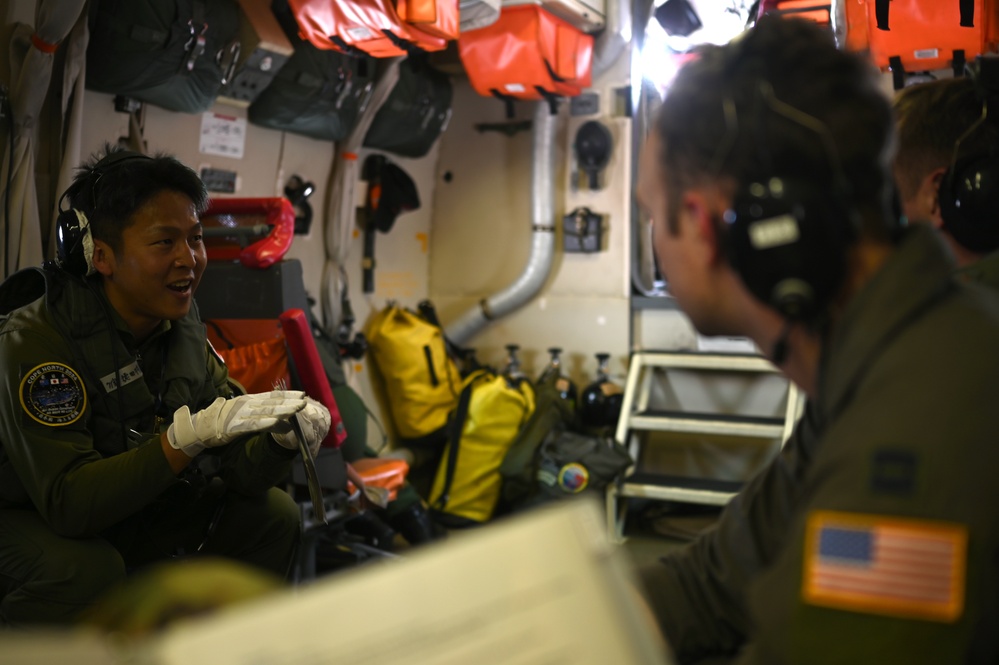 U.S. and Japan Maritime Self-Defense Force conduct Cope North 24 training aboard a US-2 Flying Boat aircraft