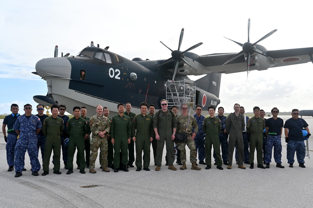 U.S. and Japan Maritime Self-Defense Force conduct Cope North 24 training aboard a US-2 Flying Boat aircraft