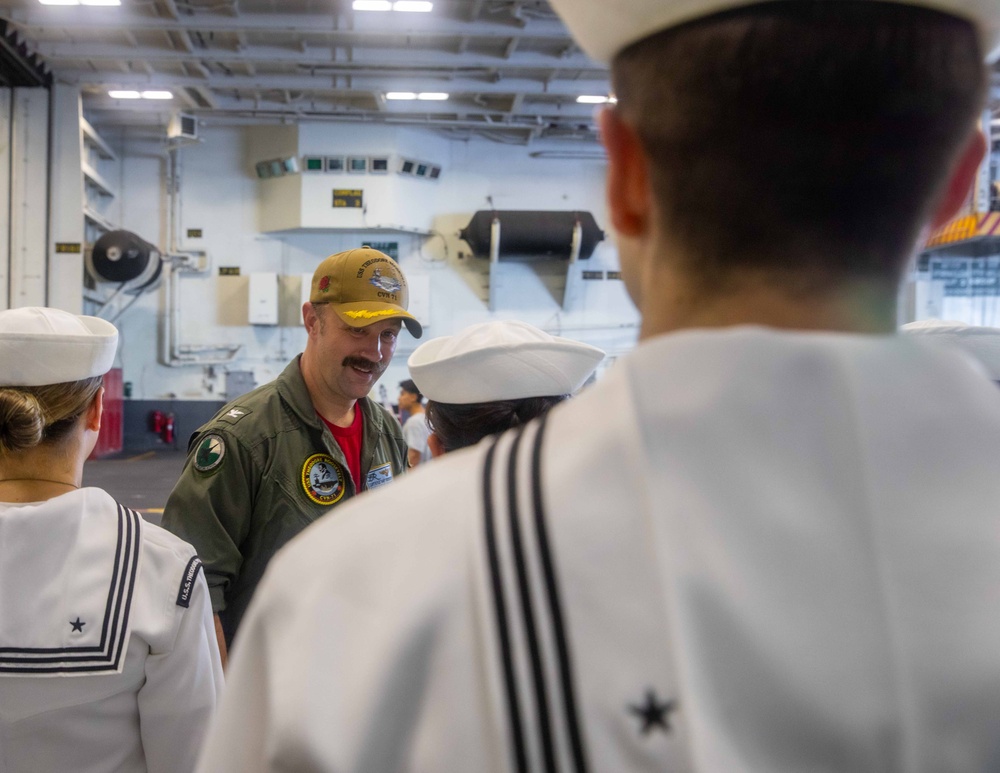 TR XO Inspects Sailors