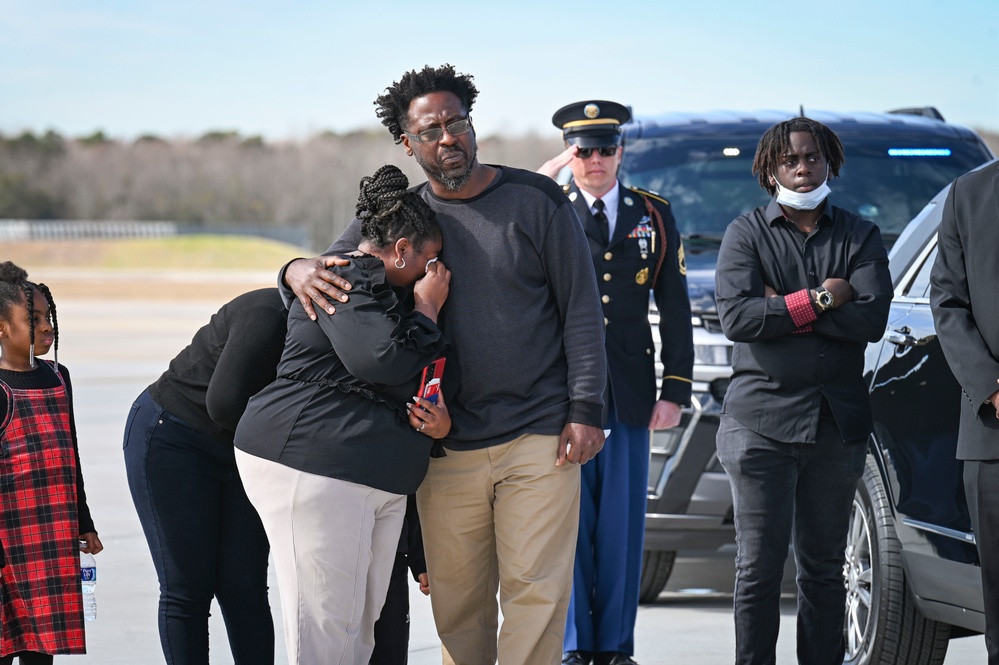 U.S. Army Sgt. Breonna Moffett remains returned to the United States
