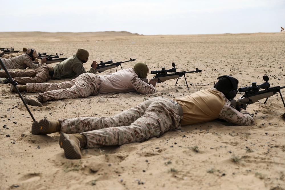 FASTCENT, Kuwaiti Soldiers Conduct a Live-Fire Designated Marksman Exercise during Eager Defender 24