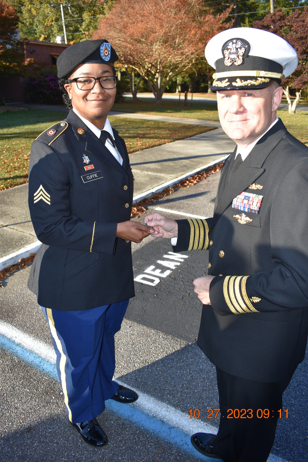 NORA Soldier Receives Coin from Commanding Officer
