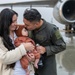 Aircrew members celebrate final flight