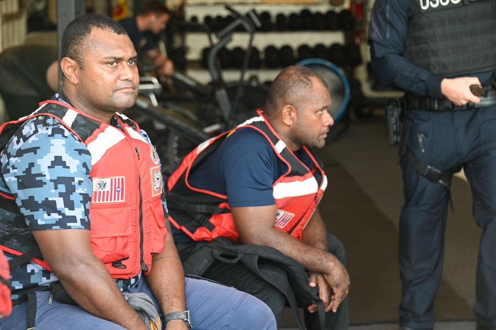 U.S. Coast Guard Cutter Harriet Lane, Fiji shipriders conduct fishery boardings