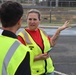 USACE safety officer gives safety briefing to reporter from Se Habla Media