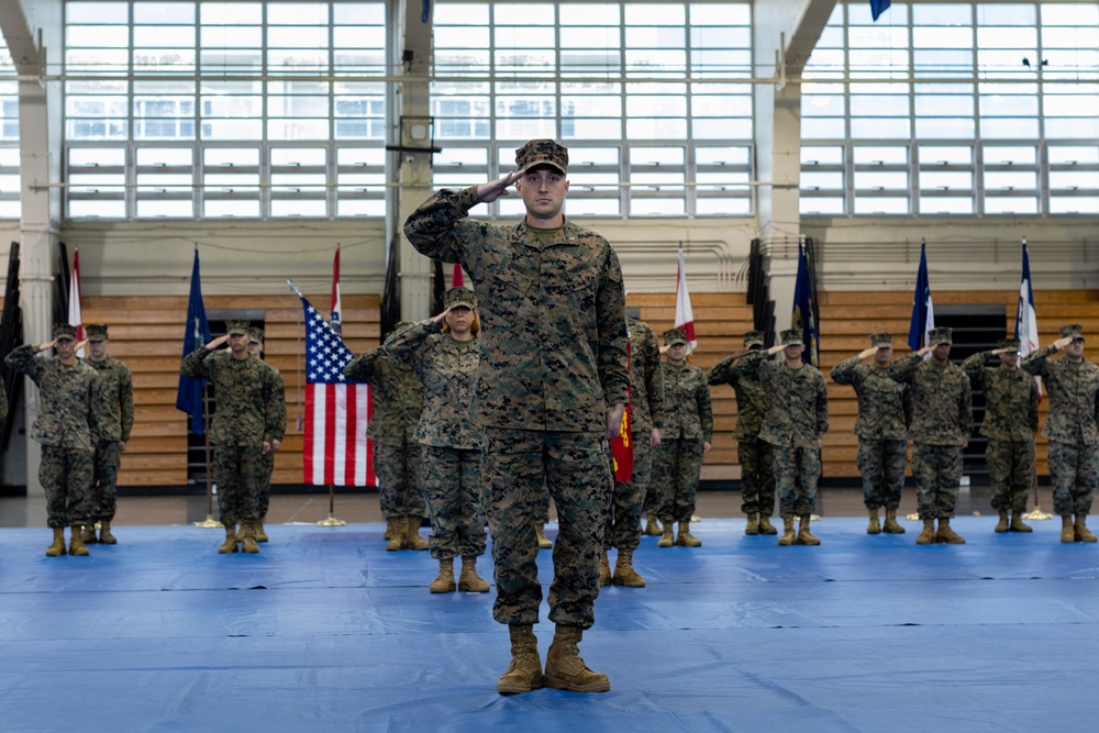 Alpha Company hold change of command ceremony
