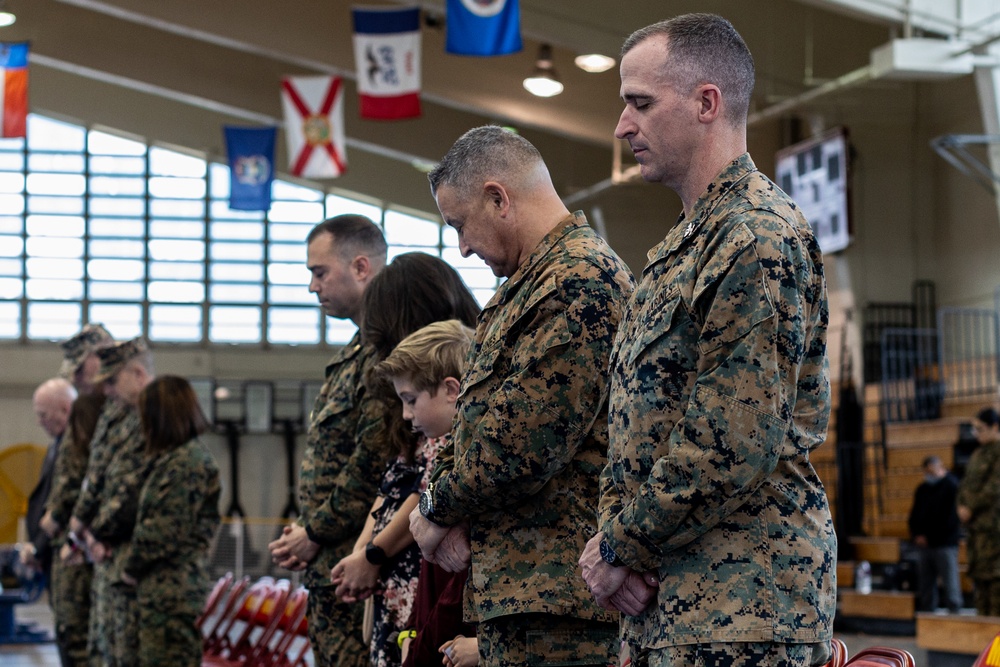 Alpha Company hold change of command ceremony