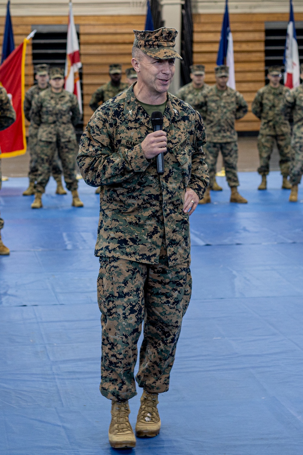 Alpha Company hold change of command ceremony