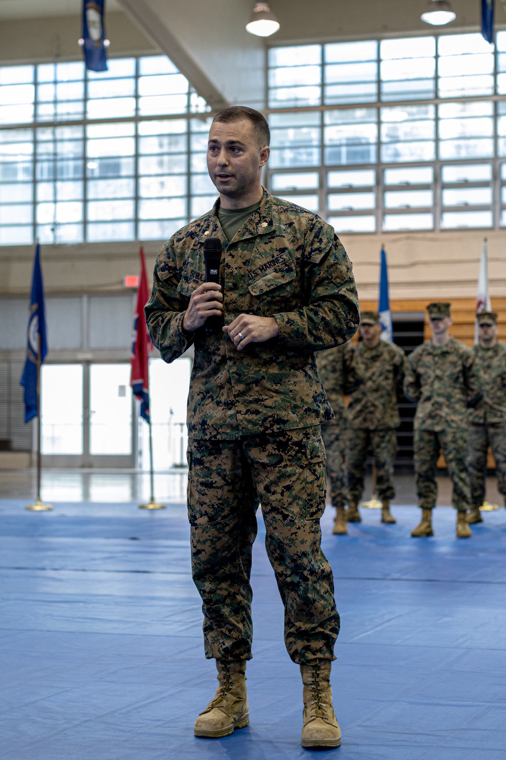 Alpha Company hold change of command ceremony