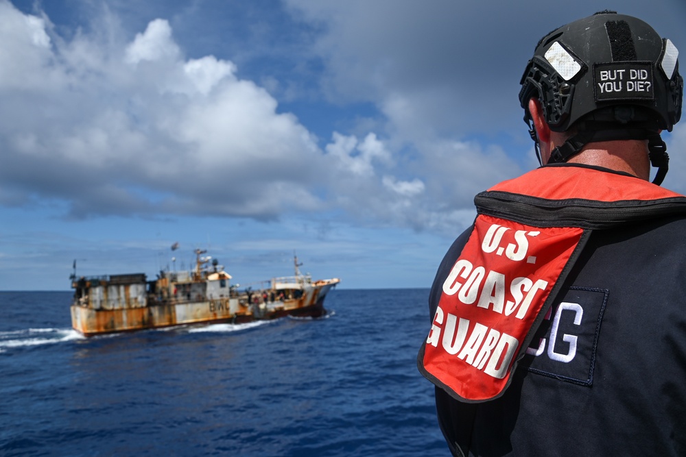 U.S. Coast Guard Cutter Harriet Lane, Fiji shipriders conduct fishery boardings